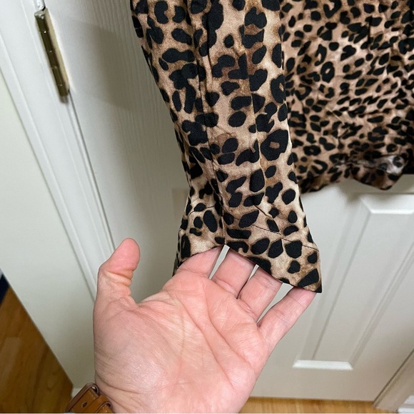 Beachlunch lounge Leopard print split neck shift dress L - Picture 7 of 11